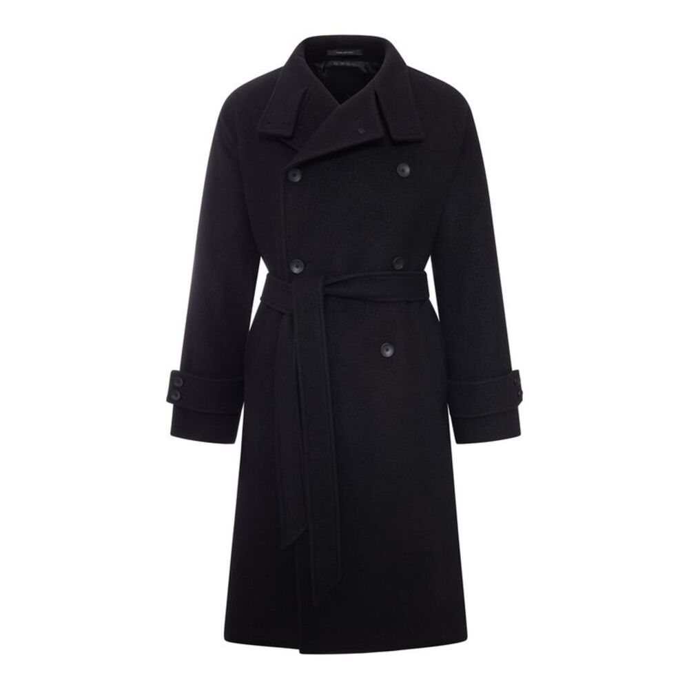 Tagliatore Men Double-Breasted Cloth Coat With Belt